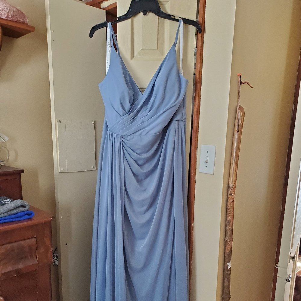 AZAZIE Floor length gown Evalin, Dusty Blue A14